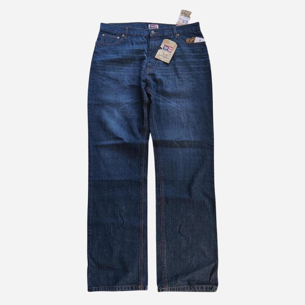 Y2K new with tags Dark wash Phat Farm jeans with embroidered details
